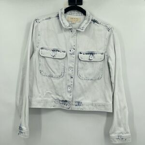 Cloth & Stone Light Blue Chambray Acid Wash Button Up Denim Jacket Small